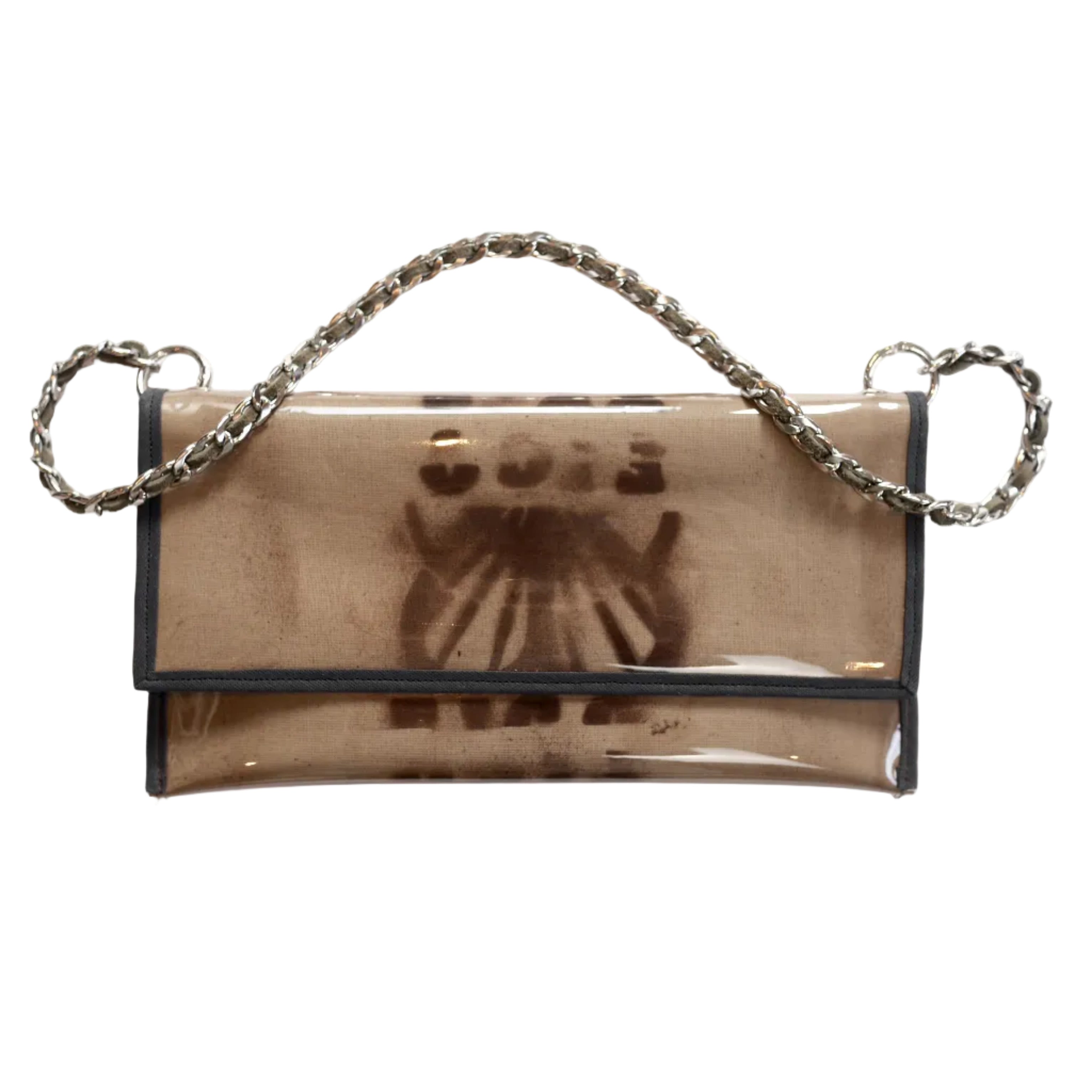 Hand printed calico pvc clutch 