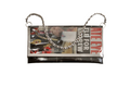 Clutch bag made from recycled newspaper with a chain strap 