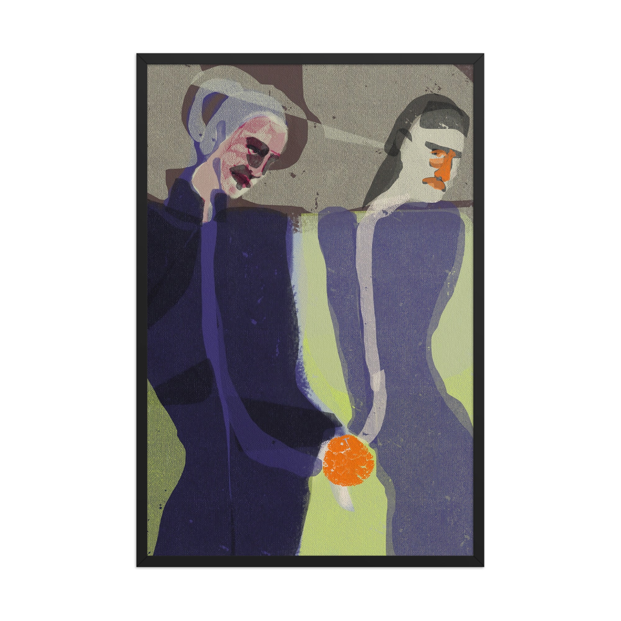 Illustration of two figures holding hands with a colorful object, set against a plain background.