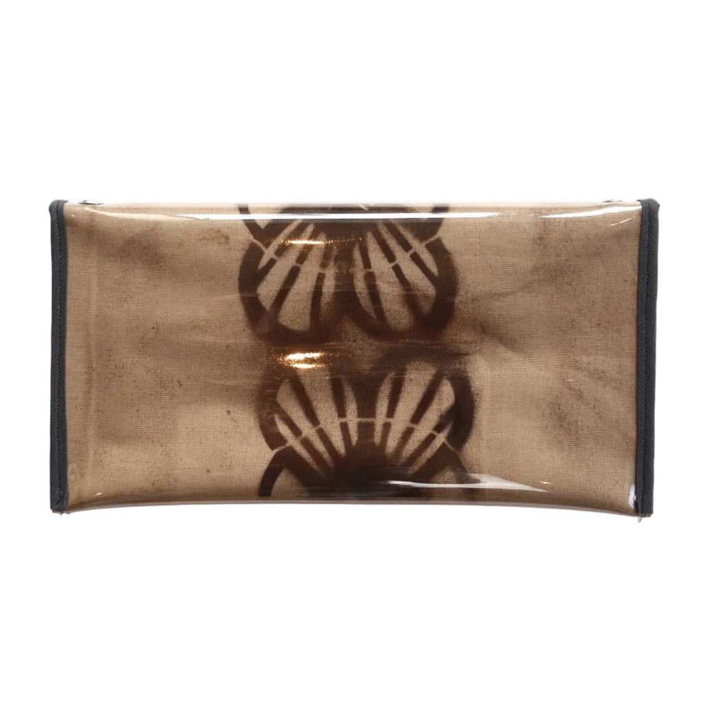 Hand printed calico pvc clutch 