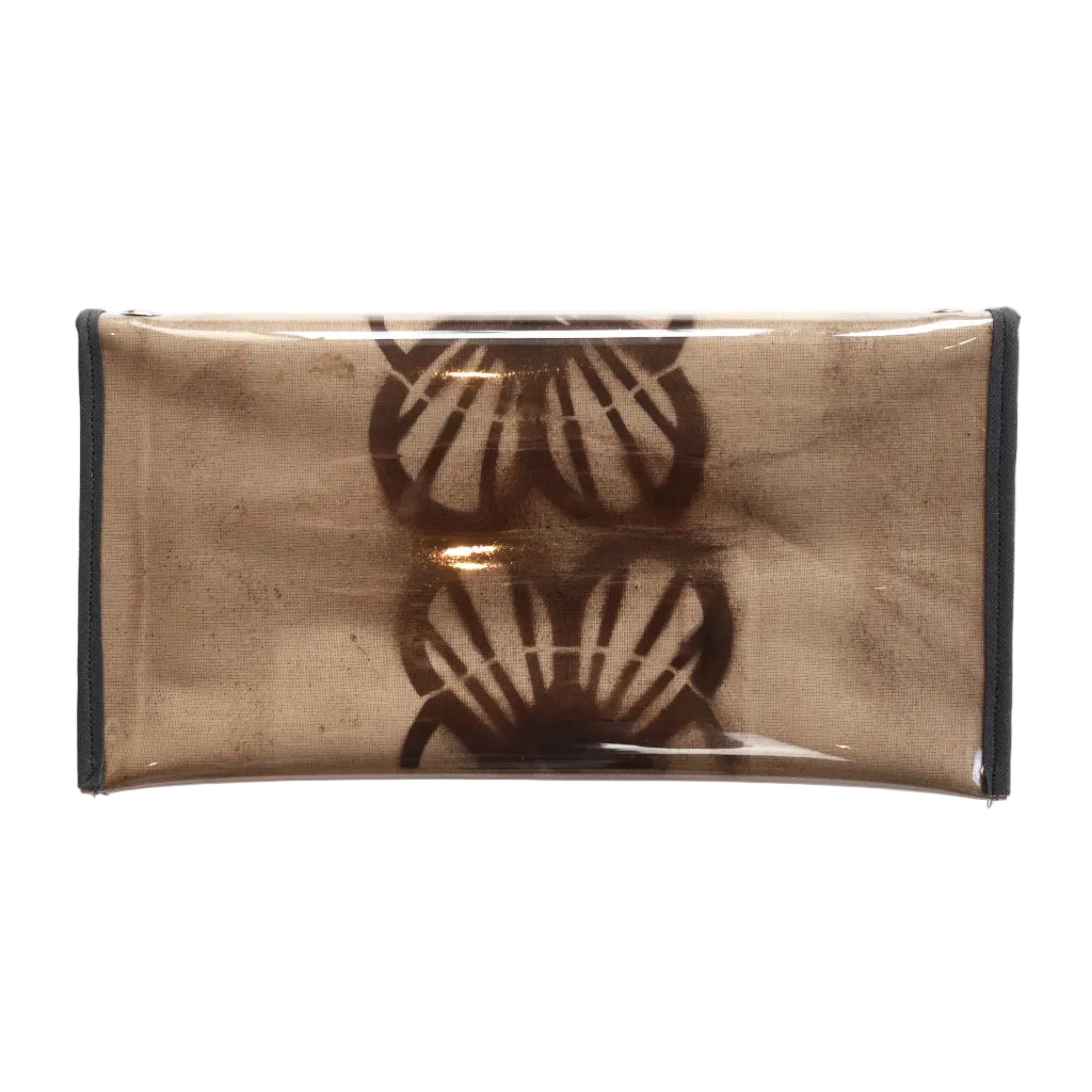 Hand printed calico pvc clutch 